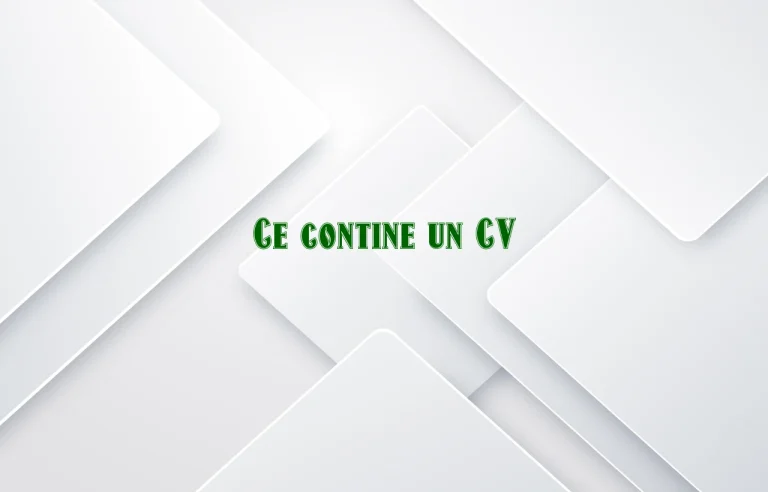 ce contine un cv