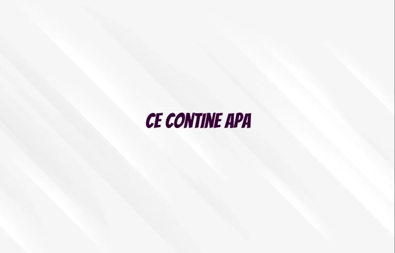 ce contine apa