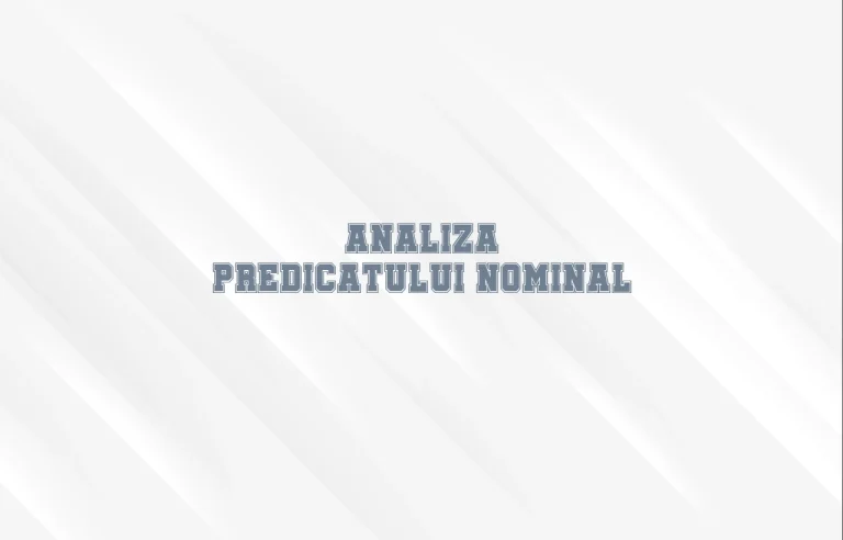 analiza predicat nominal