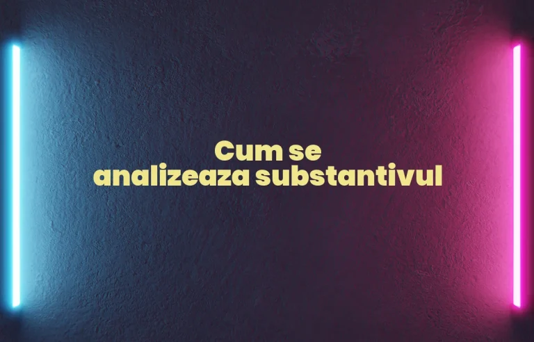 cum se analizeaza substantivul