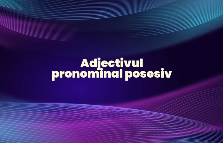 adjectivul pronominal posesiv