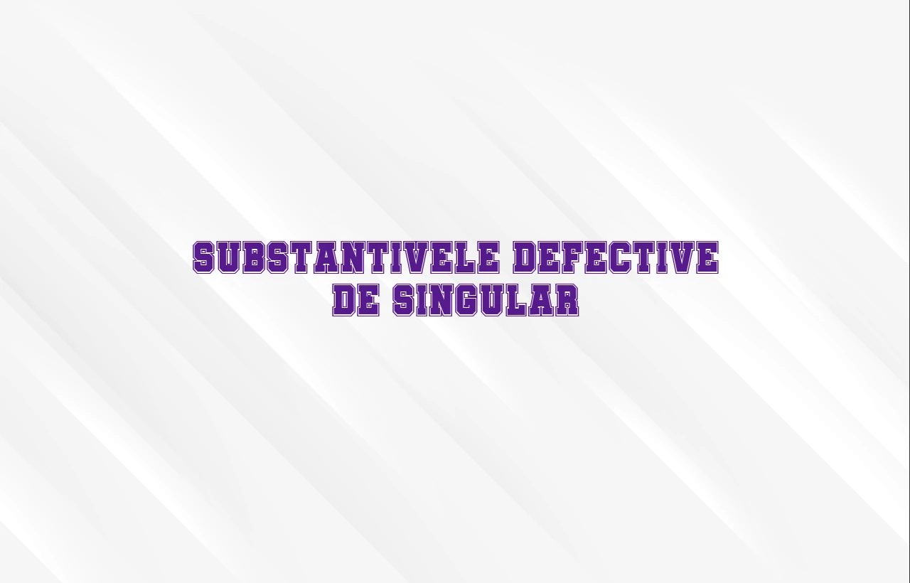 substantive defective de singular