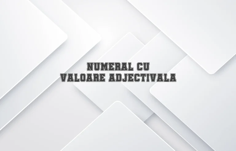 numeral cu valoare adjectivala