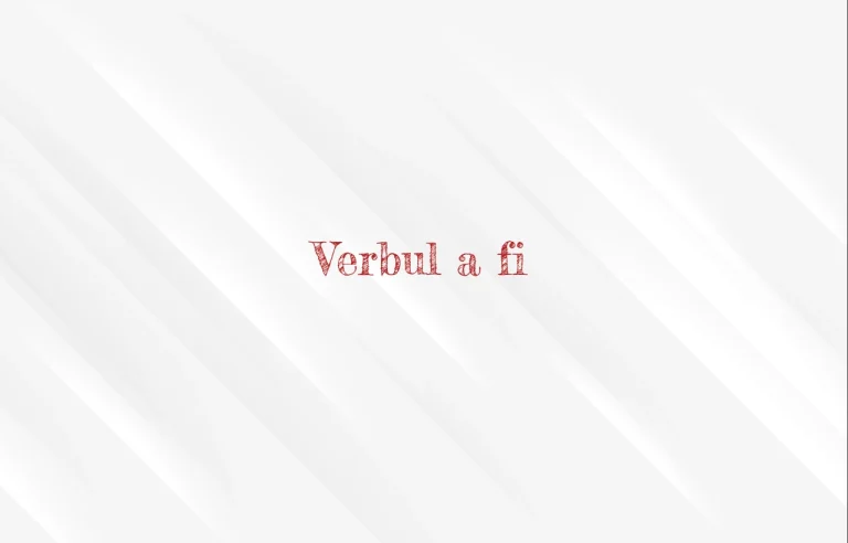 verbul a fi