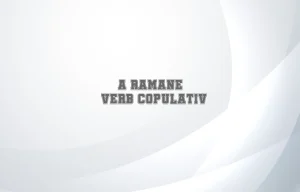 a ramane verb copulativ
