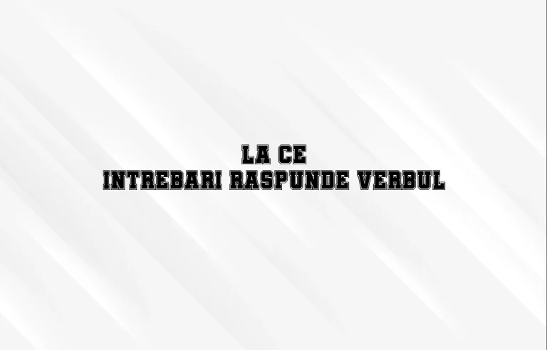 la ce intrebari raspunde verbul