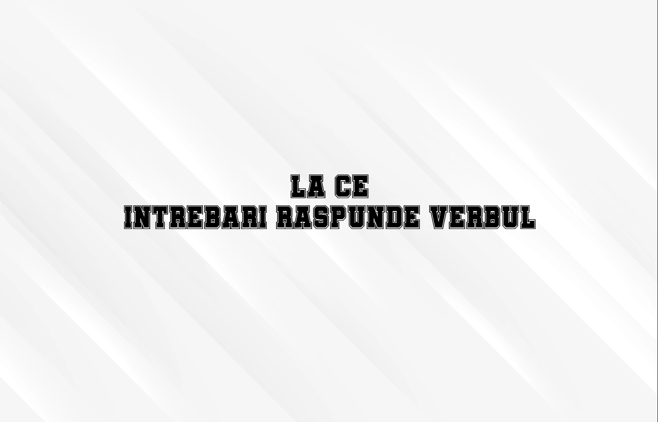la ce intrebari raspunde verbul