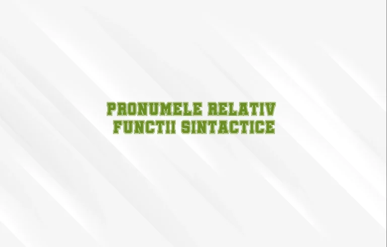 pronumele relativ functii sintactice